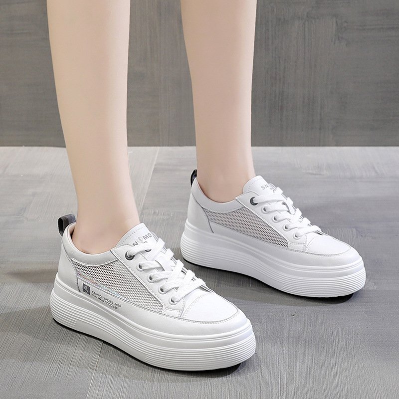 2021 spring and summer new women's shoes fashion white shoes women's flat bottom thick bottom breathable casual women's shoes