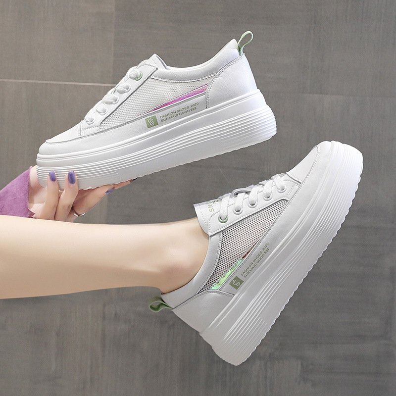 2021 spring and summer new women's shoes fashion white shoes women's flat bottom thick bottom breathable casual women's shoes