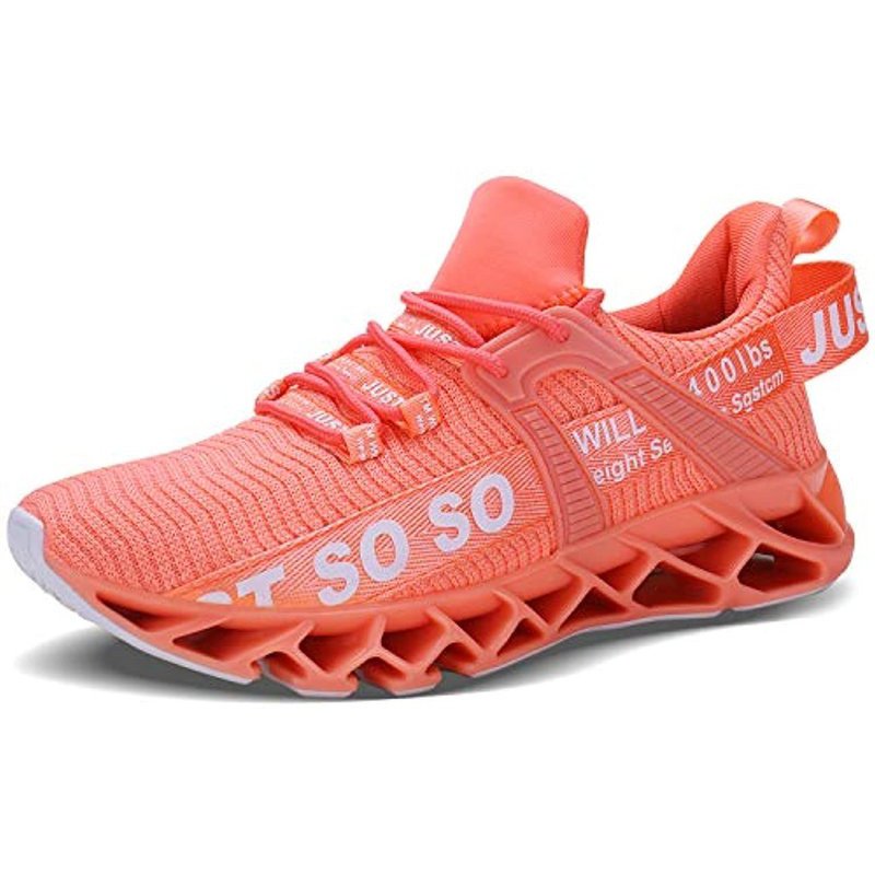 UMYOGO Women's Running Shoes Non Slip Athletic Tennis Walking Blade Type Sneakers 2-orange&pink