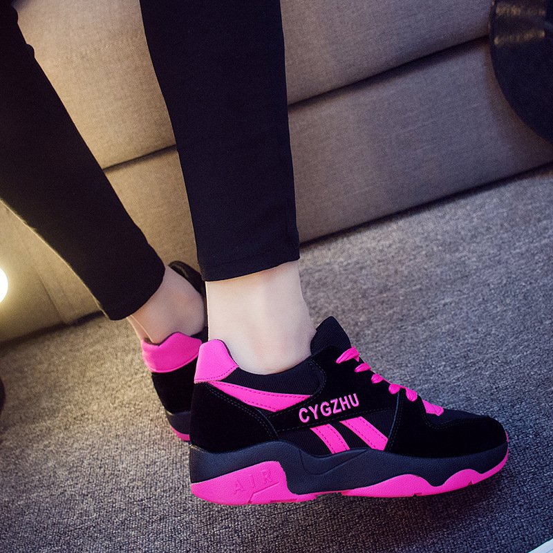 2021 four seasons new color matching sports shoes casual shoes female student board shoes platform platform shoes forrest travel 625