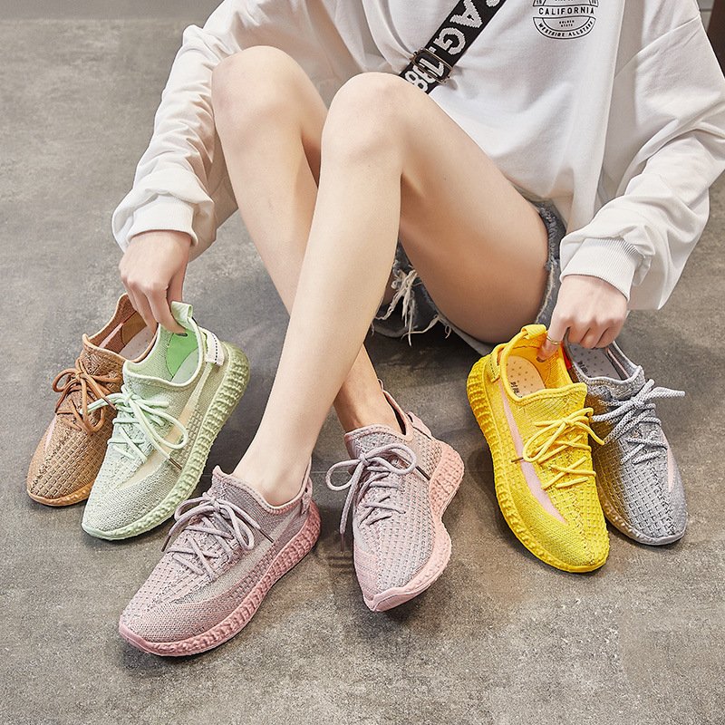 Breathable flying woven women's shoes 2021 summer new net shoes women's sports shoes women's net shoes sneakers