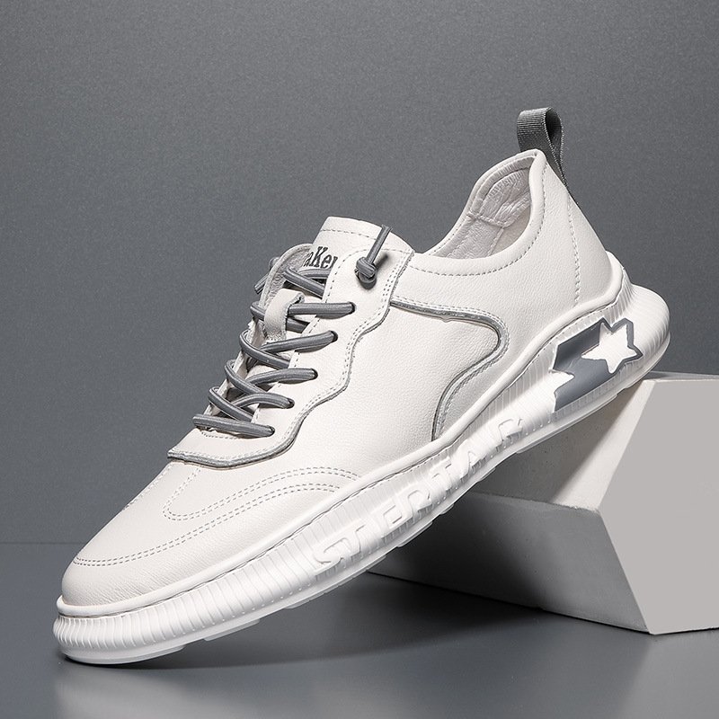 2021 autumn new sports shoes men's leather four seasons hot style casual men's shoes low-cut white shoes trend