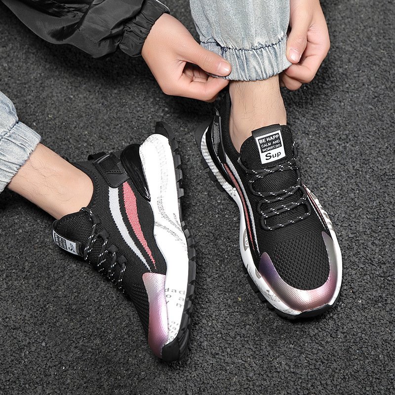 2021 spring new men's shoes low-top sneakers men's thick-soled fly woven casual trendy shoes men