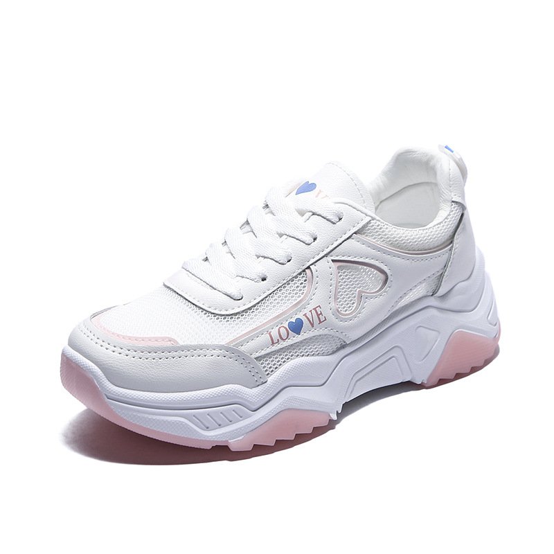 Breathable sports shoes women 2021 summer new female students increase white shoes women