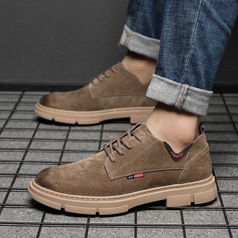 Men's casual leather shoes men's 2021 new autumn tooling trendy shoes men's trend British men's shoes leather boots