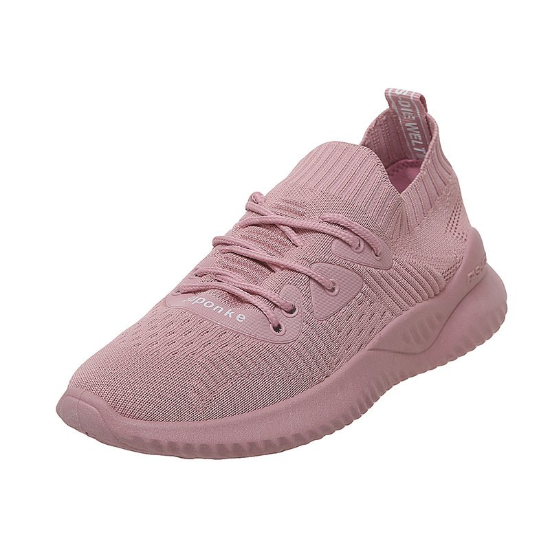 2021 spring new sports shoes women's breathable flying woven women's shoes student casual running shoes