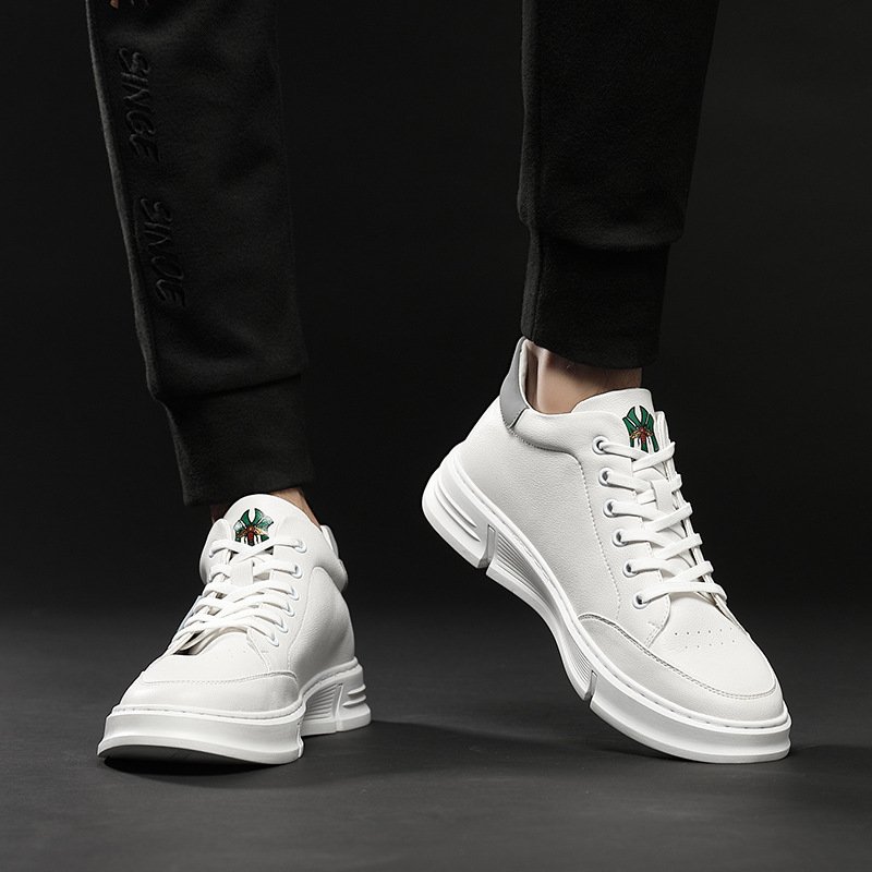 Genuine leather men's shoes trend 2021 fall new casual sports shoes sneakers white shoes men's hot style men's single shoes