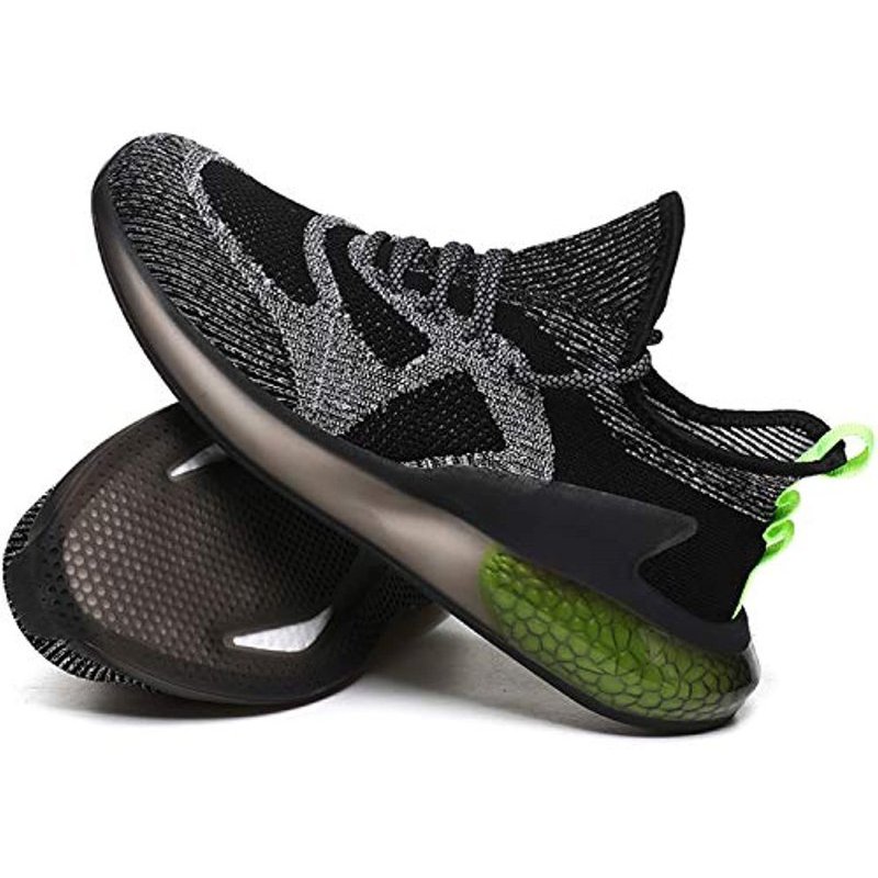 Damyuan Men's Sport Gym Running Shoes Walking Shoes Casual Lace Up Lightweight Black-Green